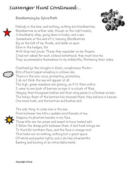 Poetry Scavenger Hunt- Sylvia Plath, Robert Frost, Maya Angelou by Lazy ...