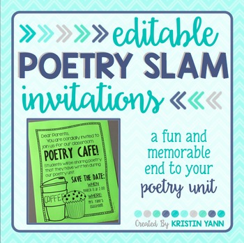 Preview of Poetry Slam EDITABLE Invitations