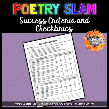 Preview of Poetry Slam Success Criteria and Checkbrics