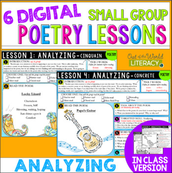 Preview of Poetry Small Group Reading Lessons - ANALYZING - Digital & Print