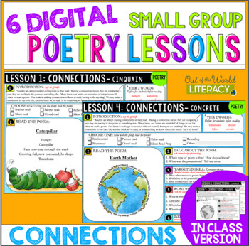Preview of Poetry Small Group Reading Lessons - CONNECTIONS - Digital & Print