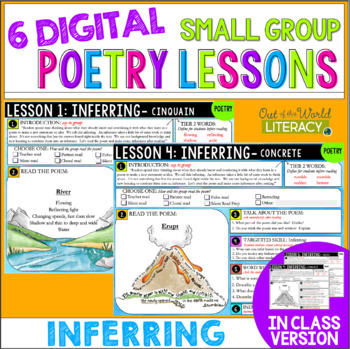 Preview of Poetry Small Group Reading Lessons - INFERRING - Digital & Print