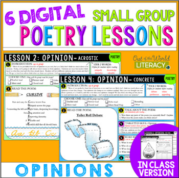 Preview of Poetry Small Group Reading Lessons - OPINIONS - Digital & Print
