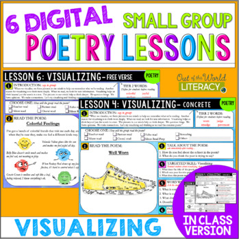 Preview of Poetry Small Group Reading Lessons - VISUALIZING - Digital & Print