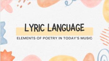 Preview of Poetry: Song Analysis