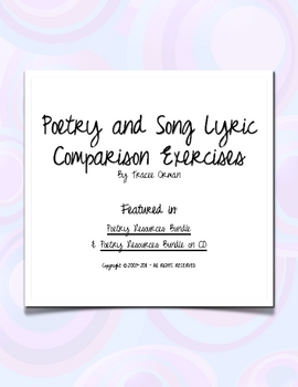 Preview of Poetry & Song Lyrics Comparison Activity w/Key