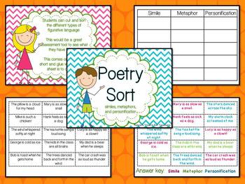 Preview of Poetry Sort-similes, metaphors, and personification