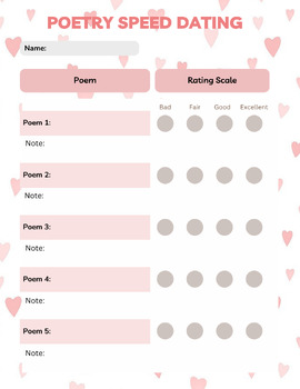 Preview of Poetry Speed Dating Score Sheet