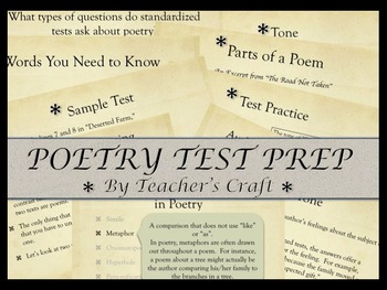 Preview of Poetry Standardized Test Prep