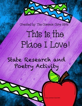 Preview of Reading/Poetry Activity: Social Studies Research- I Love My State