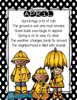 Poems April by First Grade Roars | Teachers Pay Teachers