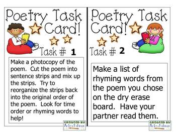 Preview of Poetry Station Task Cards