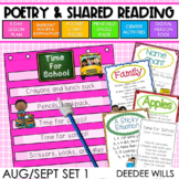 Poetry for Shared Reading - Back to School and Apple Poems for Aug/Sept Set 1