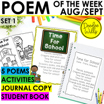 Preview of Poetry for Shared Reading - Back to School and Apple Poems for Aug/Sept Set 1