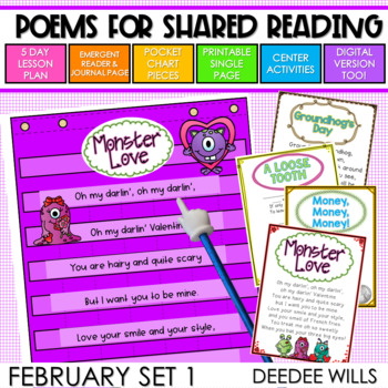 Preview of Poetry for Shared Reading - Groundhog, Valentines, and More Poems Set 1