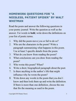 meaning of a noiseless patient spider