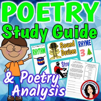 Preview of Poetry Analysis Unit With Study Guide and How The Stanzas Fit Together