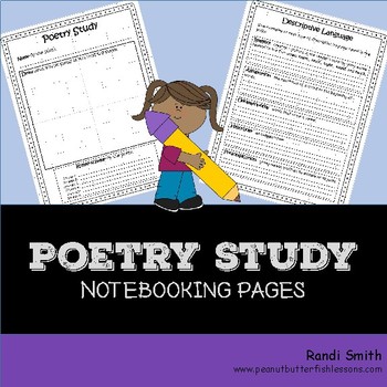 Preview of Poetry Study Notebooking Pages for Elementary Students