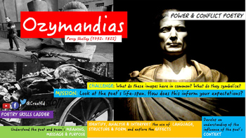 Preview of Poetry Study Teaching Unit: Ozymandias, Percy Shelley, Power and Conflict