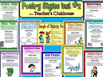 Preview of Poetry Styles Unit #2 from Teacher's Clubhouse