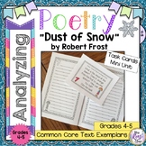 Poetry Task Cards Dust of Snow by Robert Frost Poetry Analysis Mini Unit