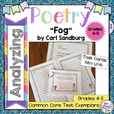 Poetry Task Cards Fog by Carl Sandburg Poetry Analysis