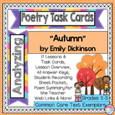 Poetry Task Cards Mini Unit  "Autumn" by Emily Dickinson -
