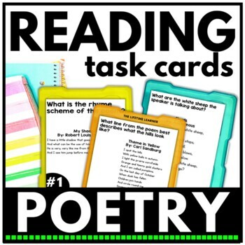 Preview of Poetry Task Cards | Reading Comprehension