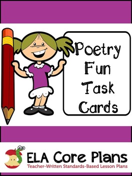 Preview of Poetry Task Cards~ Use as Literacy Center! Upper Elementary or Middle School