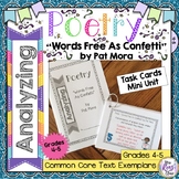 Poetry Task Cards Words Free As Confetti by Pat Mora  Poet