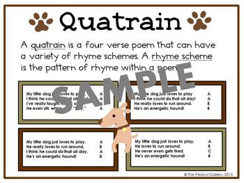 Poetry Task Cards: Writing Quatrains with Figurative Language (Animal