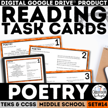 Preview of Poetry Task Cards for Google Forms™ Digital Distance Learning
