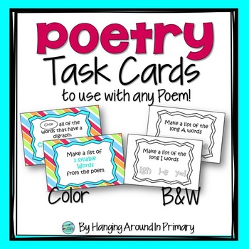 Preview of Poetry Task Cards for Any Poem