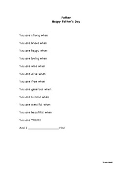 Preview of Poetry Template: Father's Day