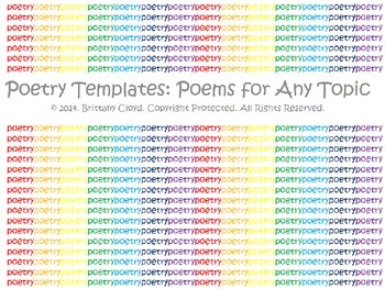 Preview of Poetry Templates Outlines Construct Poem Biographical Epitaph Haiku I Wish