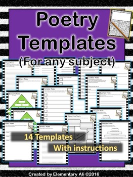 Preview of Poetry Templates (for any subject)