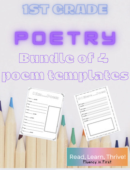 Preview of Poetry Templates to support Poetry Unit- Fun and Engaging Poetry Templates