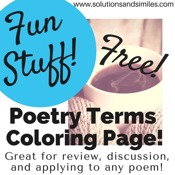 Preview of Poetry Terms Coloring Page