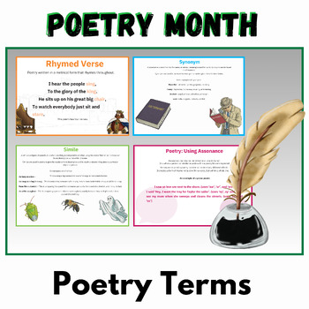 Preview of Poetry Terms Display Poetry Month Reading Activities