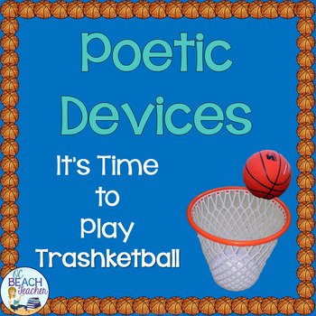 Preview of Poetry Terms - Figurative Language - Literary Devices Trashketball Game
