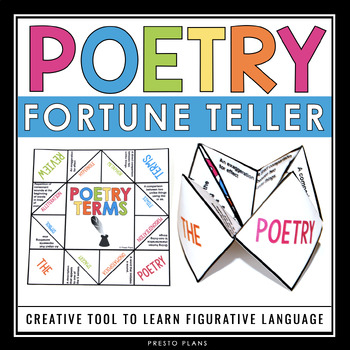 Preview of Poetry Terms Paper Fortune Teller Activity - Figurative Language Game