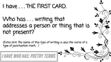 Poetry Terms Game- "I Have, Who Has"