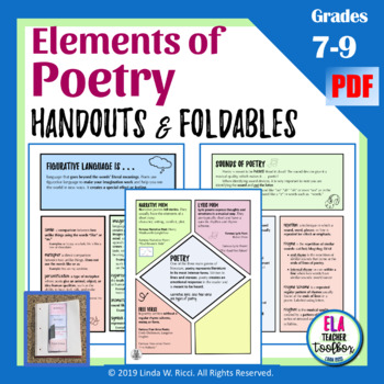 Preview of Elements of Poetry Foldables and Handouts for Middle School