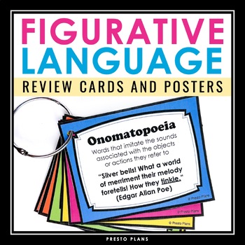 Preview of Figurative Language Flashcards and Posters - Poetry Terms Study Cards