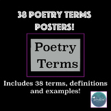 Poetry Terms Poster Pack - definitions of terms and exampl