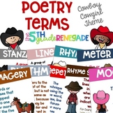 Poetry Terms Posters with a Cowboy Cowgirl Western Theme