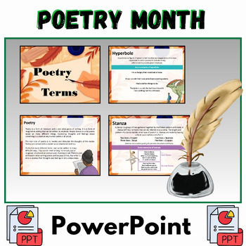 Preview of Poetry Terms PowerPoint Poetry Month Reading Activities