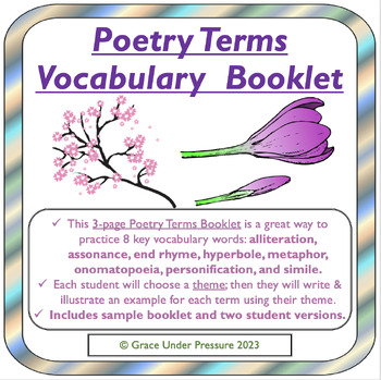 Preview of Poetry Terms and Figurative Language Worksheets: Samples and Create Your Own!