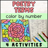 Poetry Terms Vocabulary Color by Number Worksheets Colorin