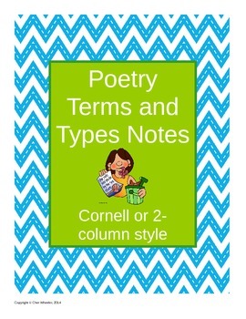 Preview of Poetry Terms and Types Notes